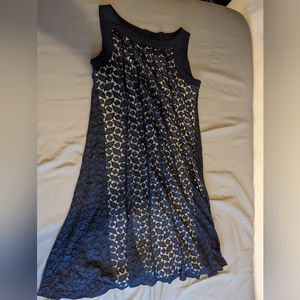 Blue and white dress